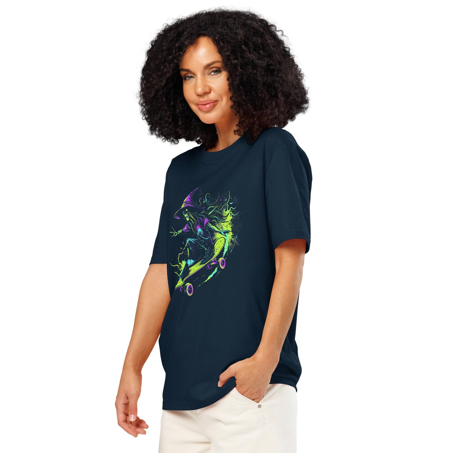 Neon Witch Skateboarding Shirt – Gothic Graphic Tee