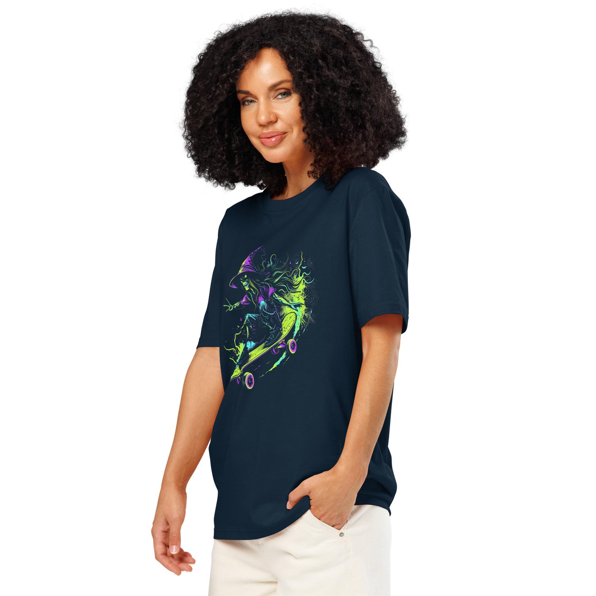 Neon Witch Skateboarding Shirt – Gothic Graphic Tee