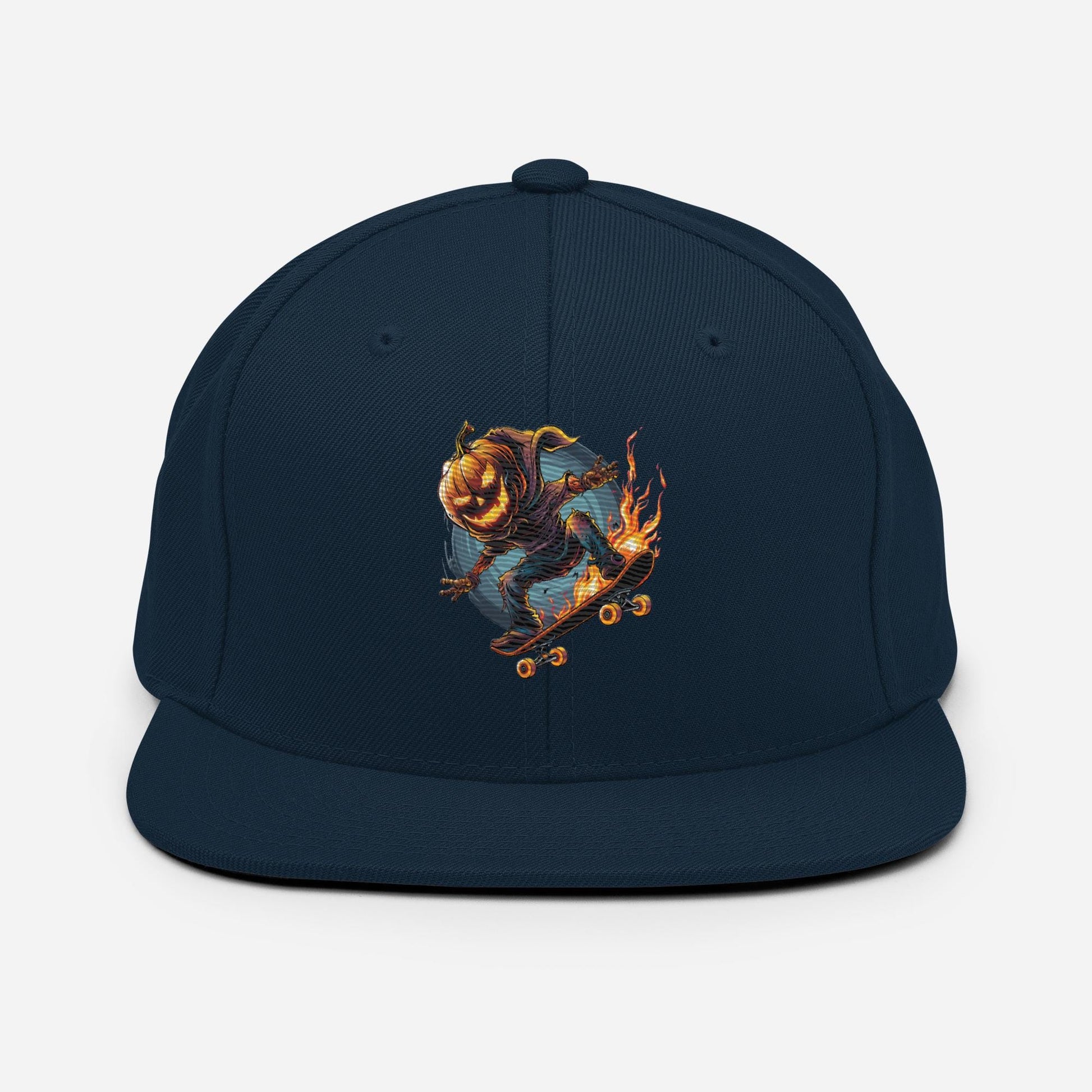 Flaming Jack O’ Lantern Hat – Halloween Skate Snapback