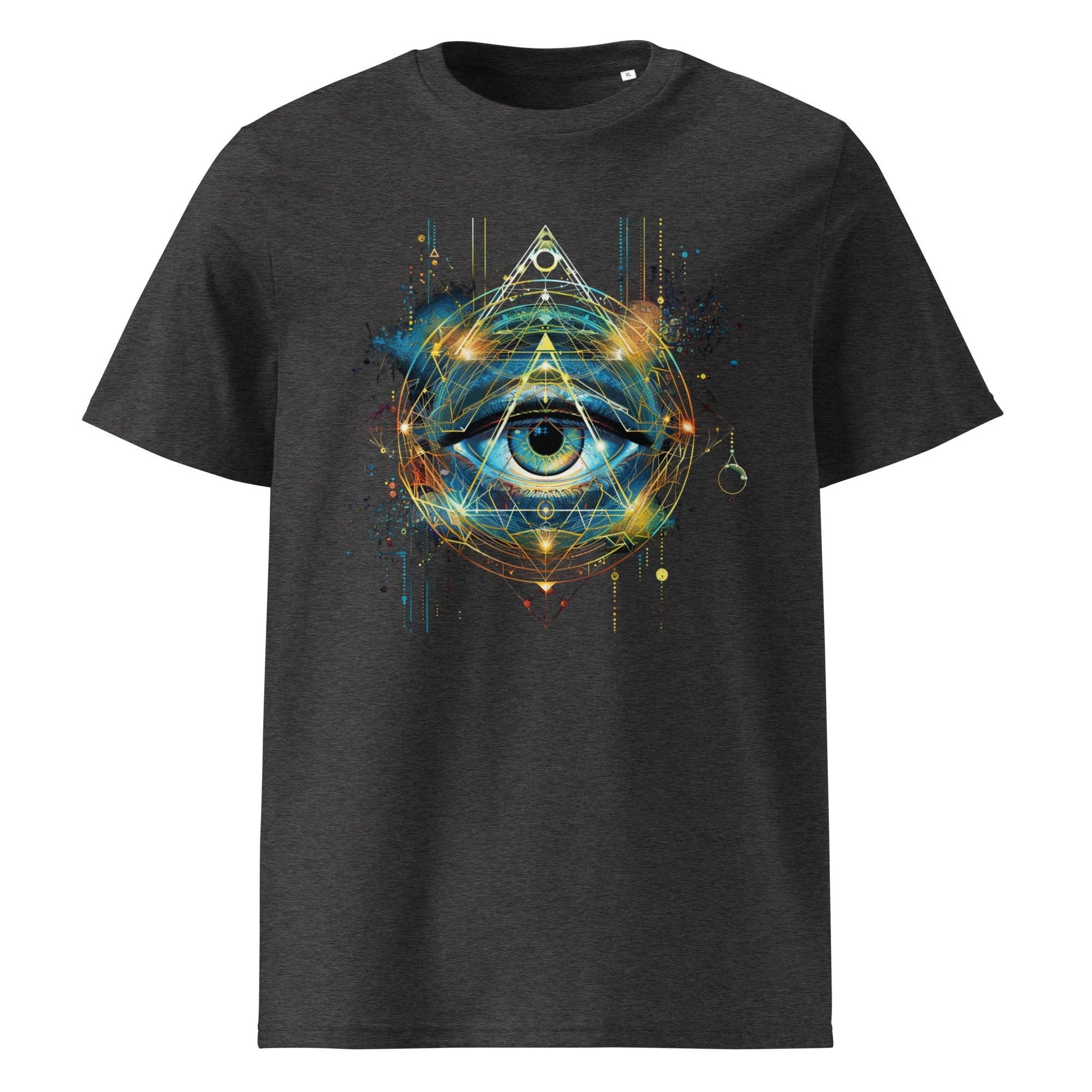 Cosmic Eye Sacred Geometry T-Shirt – Psychedelic Third Eye Triangle Symbol Tee, Mystical Spiritual Graphic Shirt