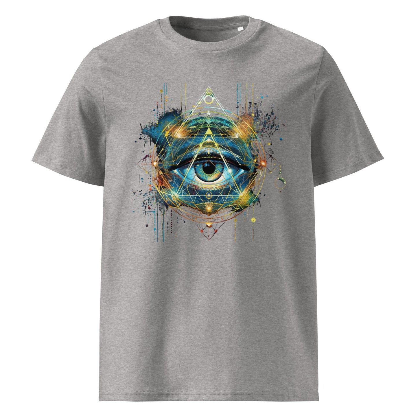 Cosmic Eye Sacred Geometry T-Shirt – Psychedelic Third Eye Triangle Symbol Tee, Mystical Spiritual Graphic Shirt