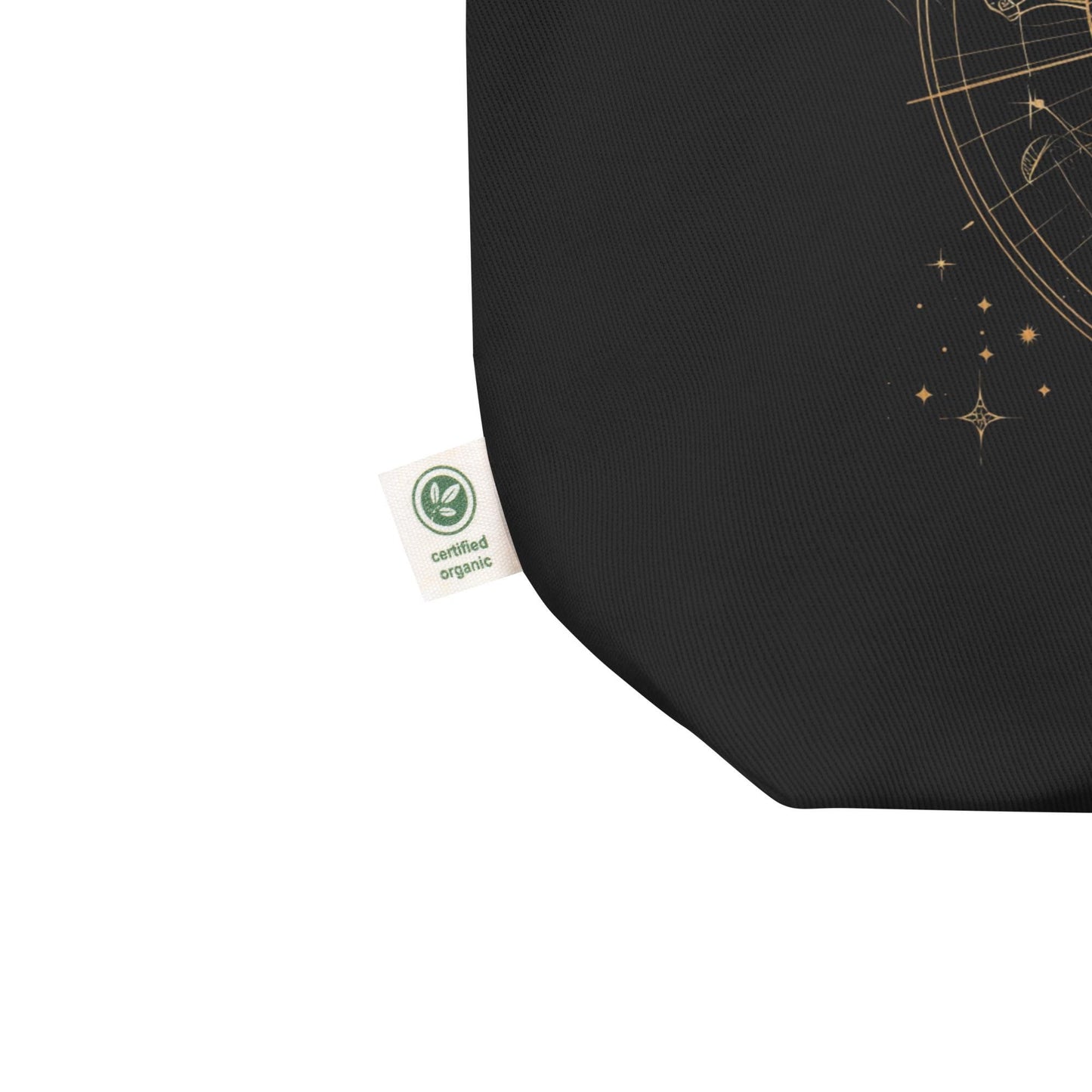 Sun & Moon Sacred Geometry Tote Bag – Eco Friendly Reusable Organic Cotton Celestial Shopper, Astrology Spiritual Boho Bag