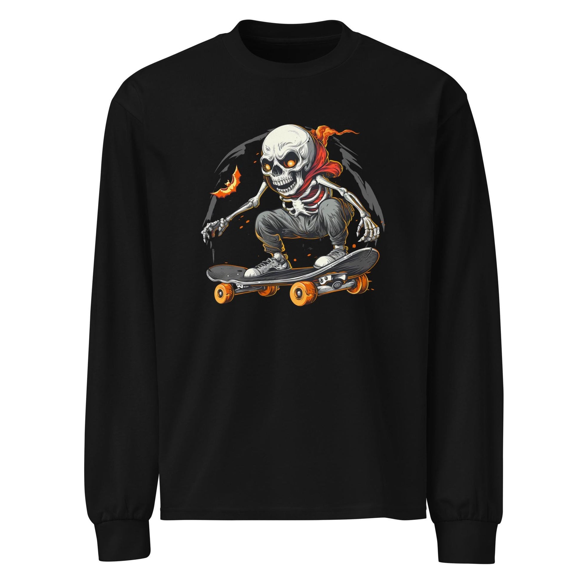 Psycho Skellie Shredder - Halloween Skateboard Premium heavyweight long sleeve shirt