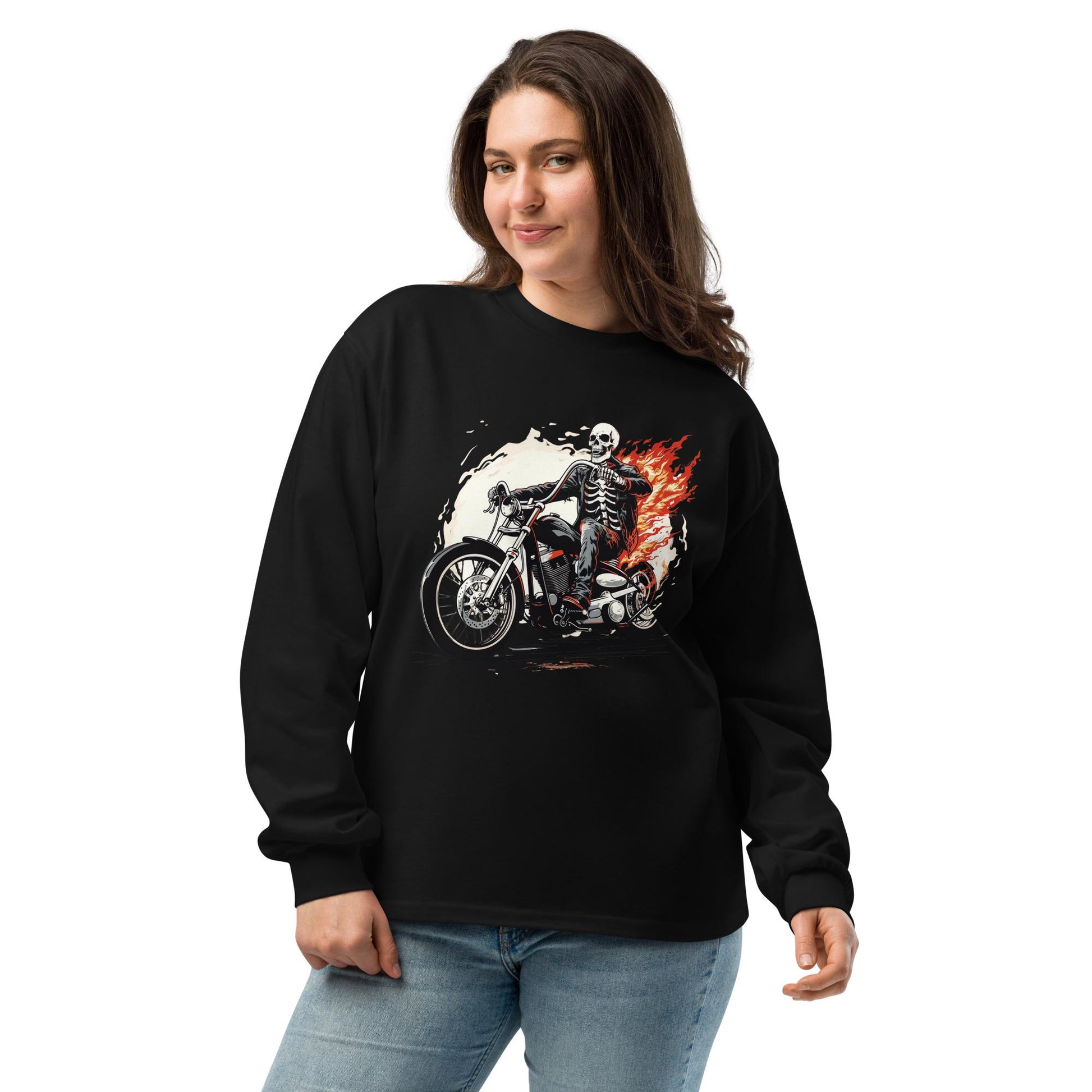 Undead Biker - Premium heavyweight long sleeve shirt