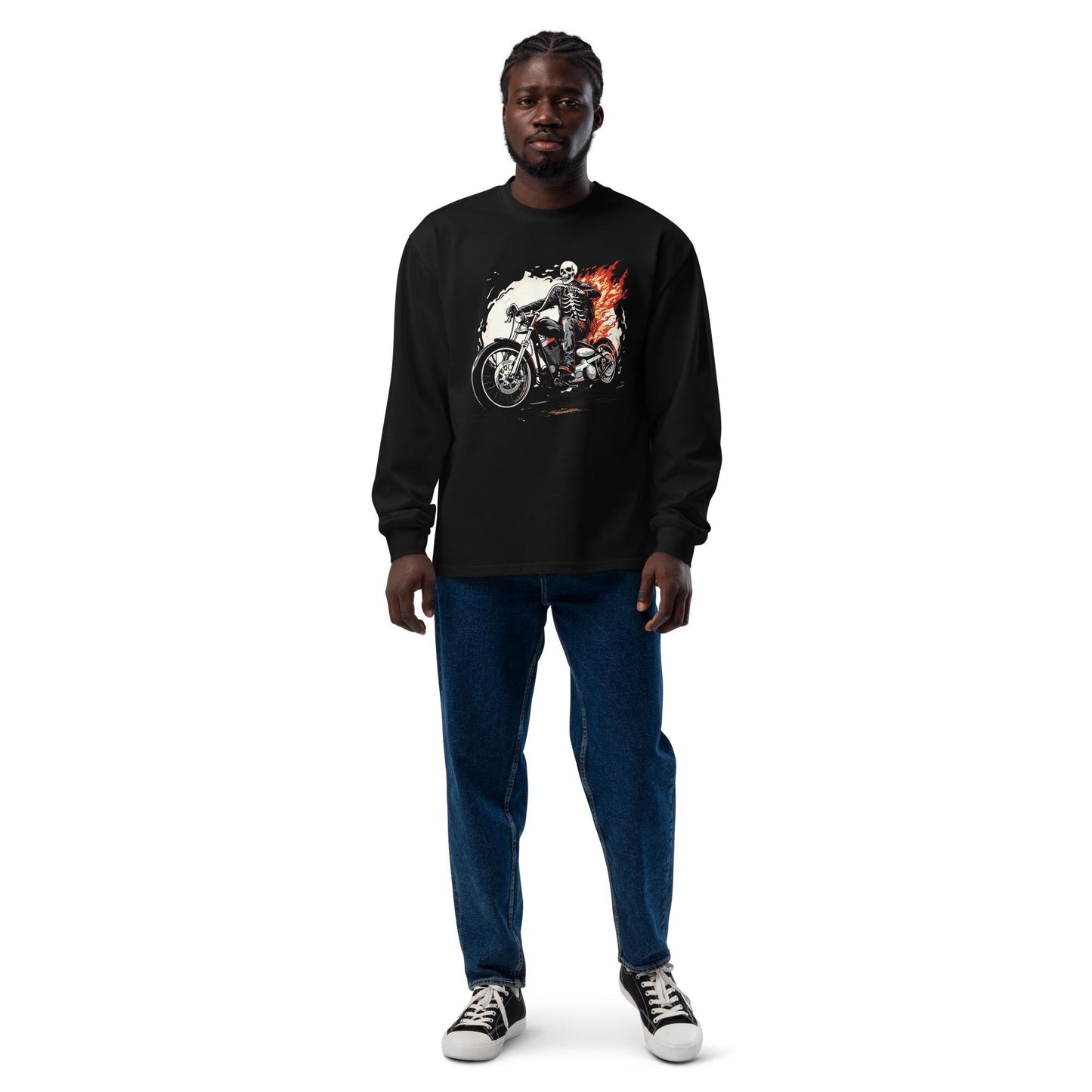 Undead Biker - Premium heavyweight long sleeve shirt