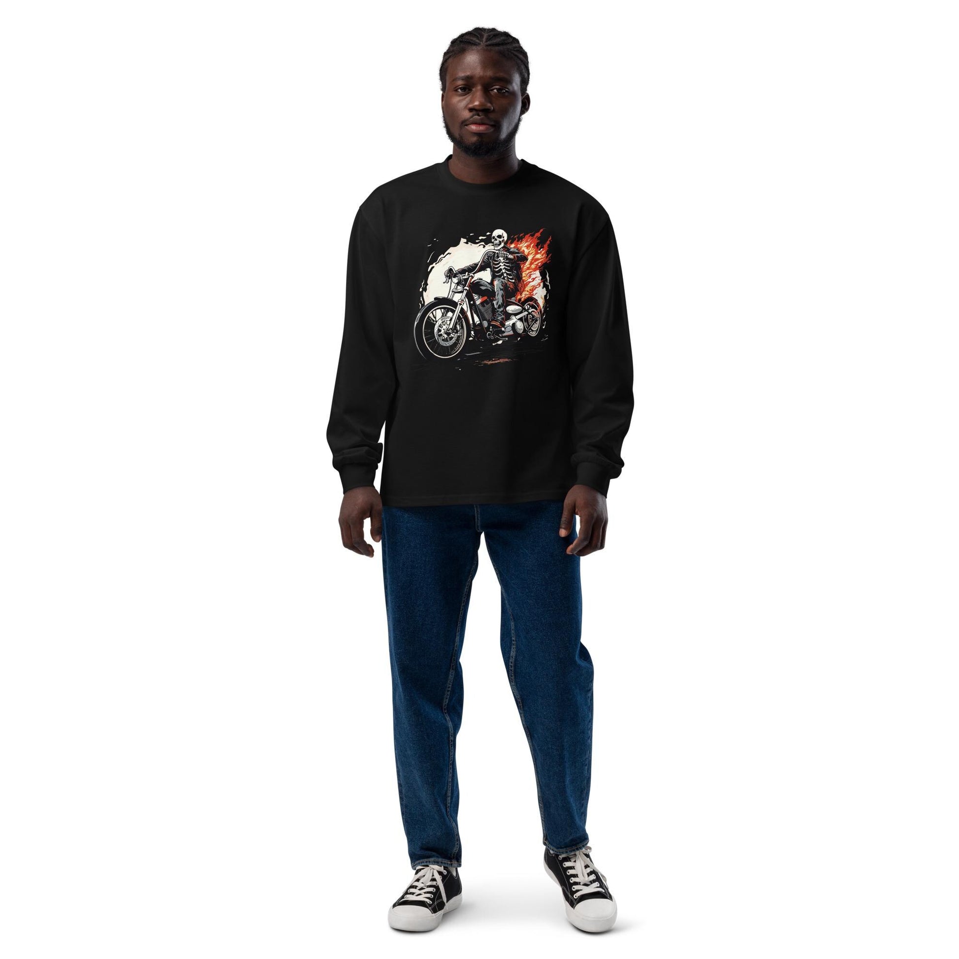Undead Biker - Premium heavyweight long sleeve shirt
