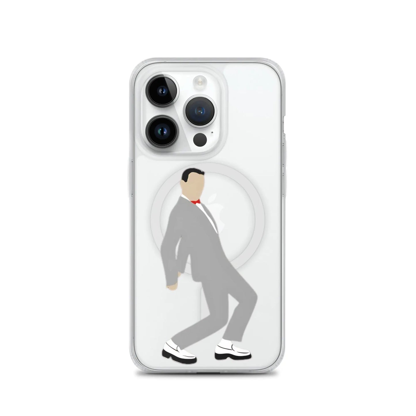 Pee-Wee Herman - MagSafe clear case for iPhone by Retro Splendor Tags: 80s, case, clear, dance, gift, magsafe, original, pee-wee, pee-wee herman, phone, Printful, retro, silhouette, tequila, vintage RetroSplendor Apparel