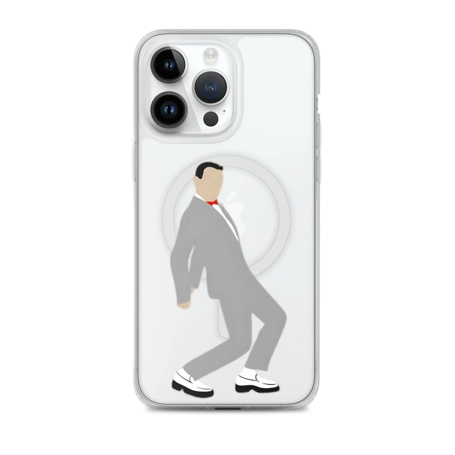 Pee-Wee Herman - MagSafe clear case for iPhone by Retro Splendor Tags: 80s, case, clear, dance, gift, magsafe, original, pee-wee, pee-wee herman, phone, Printful, retro, silhouette, tequila, vintage RetroSplendor Apparel