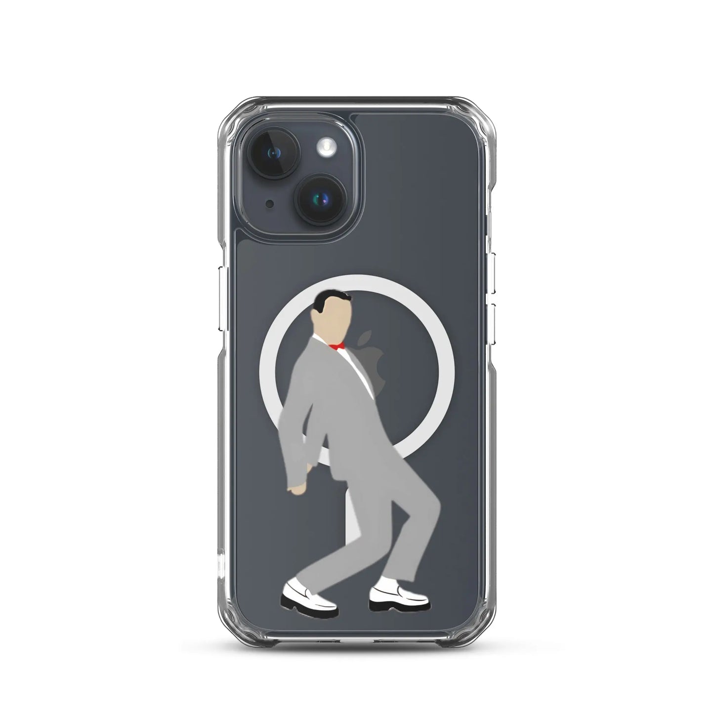 Pee-Wee Herman - MagSafe clear case for iPhone by Retro Splendor Tags: 80s, case, clear, dance, gift, magsafe, original, pee-wee, pee-wee herman, phone, Printful, retro, silhouette, tequila, vintage RetroSplendor Apparel