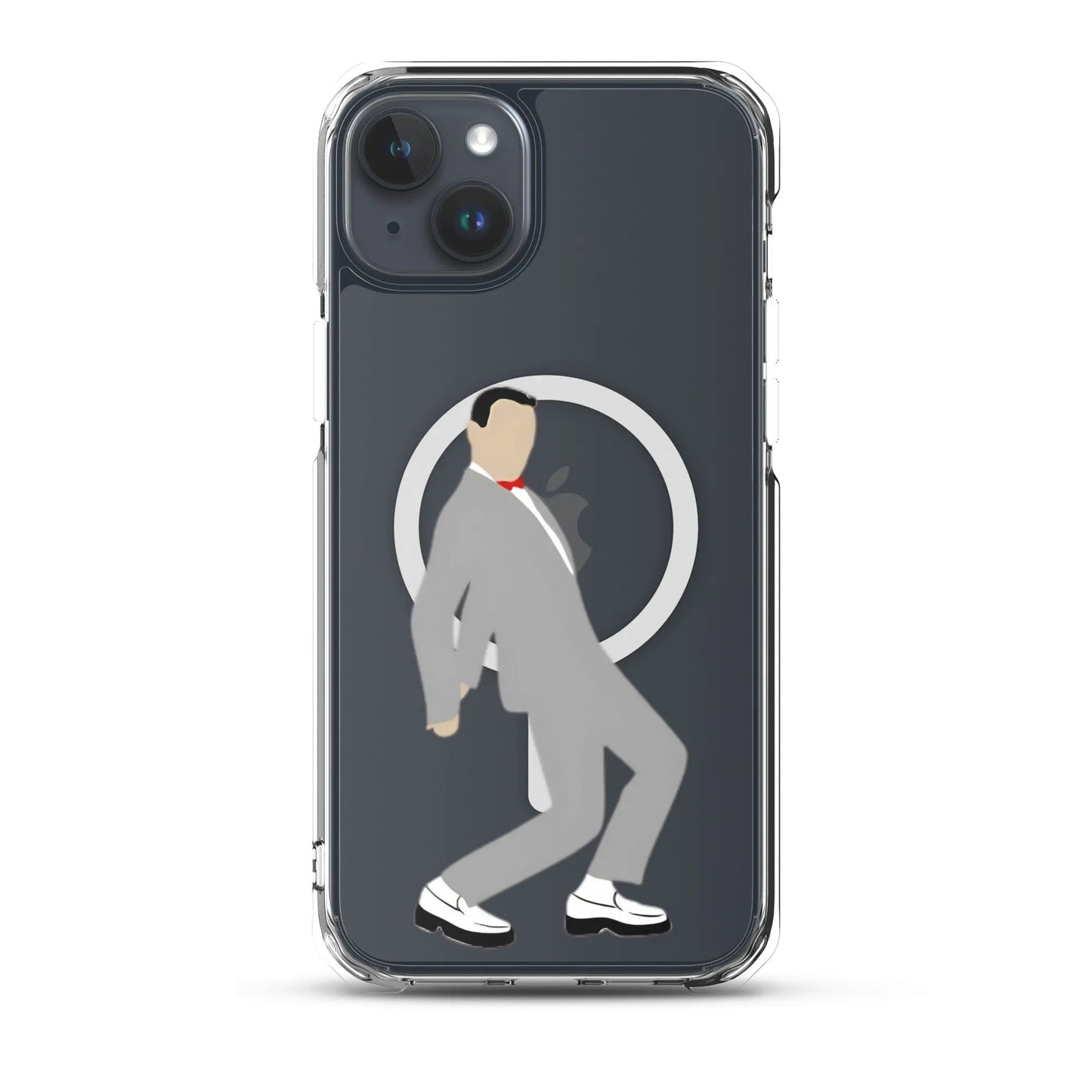 Pee-Wee Herman - MagSafe clear case for iPhone by Retro Splendor Tags: 80s, case, clear, dance, gift, magsafe, original, pee-wee, pee-wee herman, phone, Printful, retro, silhouette, tequila, vintage RetroSplendor Apparel