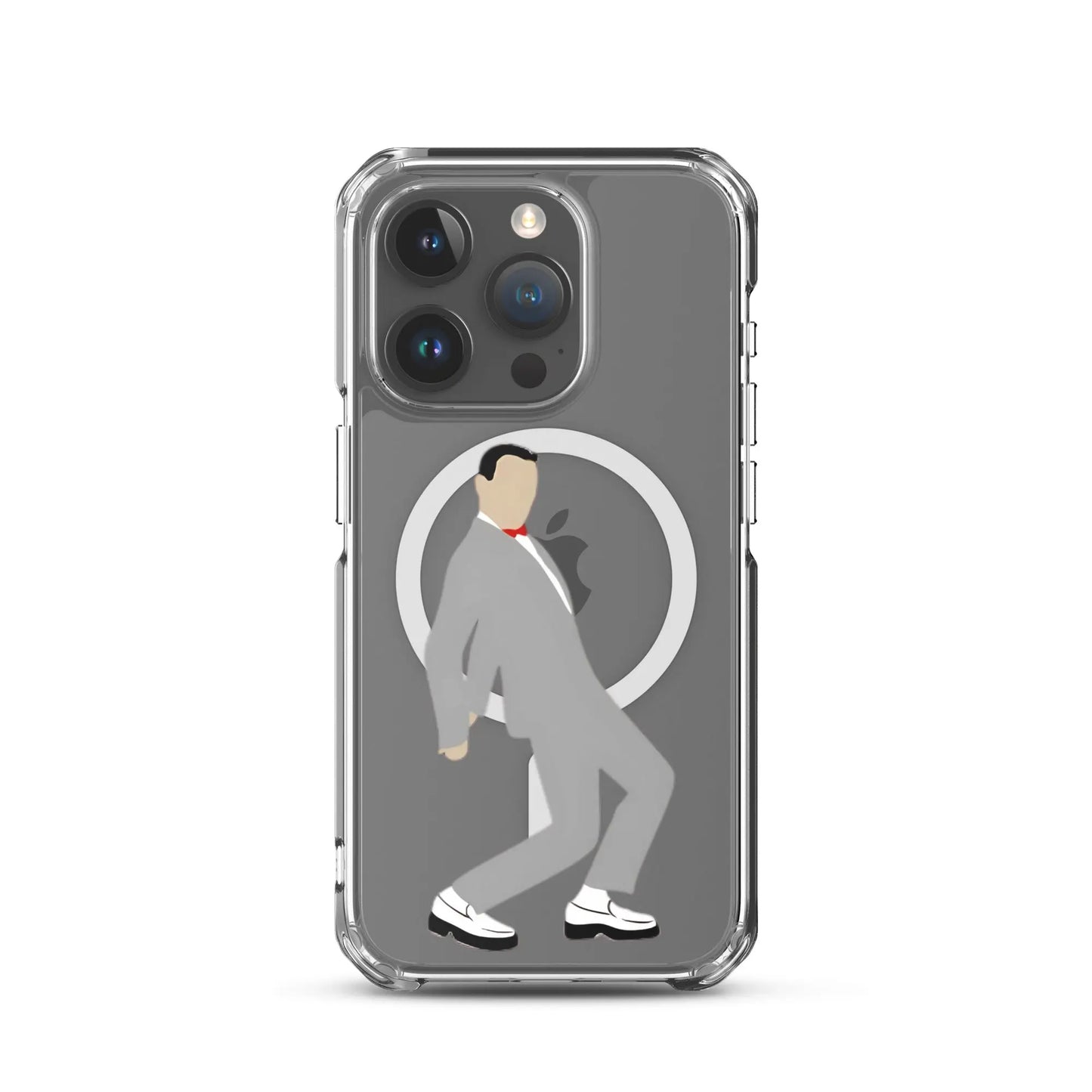 Pee-Wee Herman - MagSafe clear case for iPhone by Retro Splendor Tags: 80s, case, clear, dance, gift, magsafe, original, pee-wee, pee-wee herman, phone, Printful, retro, silhouette, tequila, vintage RetroSplendor Apparel