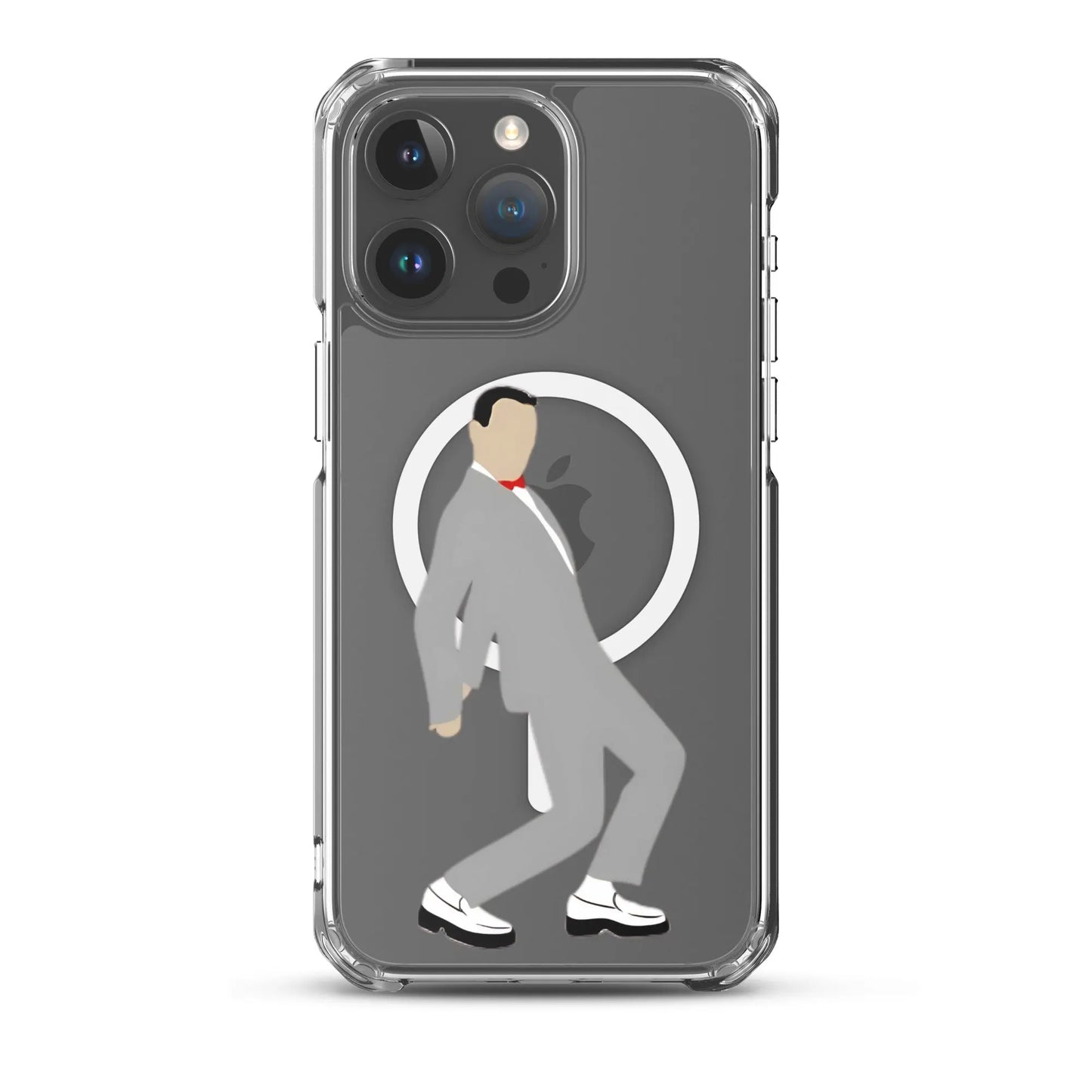 Pee-Wee Herman - MagSafe clear case for iPhone by Retro Splendor Tags: 80s, case, clear, dance, gift, magsafe, original, pee-wee, pee-wee herman, phone, Printful, retro, silhouette, tequila, vintage RetroSplendor Apparel