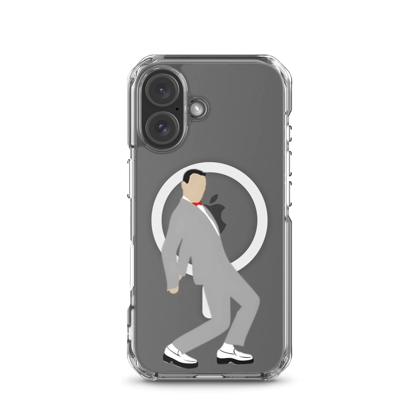 Pee-Wee Herman - MagSafe clear case for iPhone by Retro Splendor Tags: 80s, case, clear, dance, gift, magsafe, original, pee-wee, pee-wee herman, phone, Printful, retro, silhouette, tequila, vintage RetroSplendor Apparel
