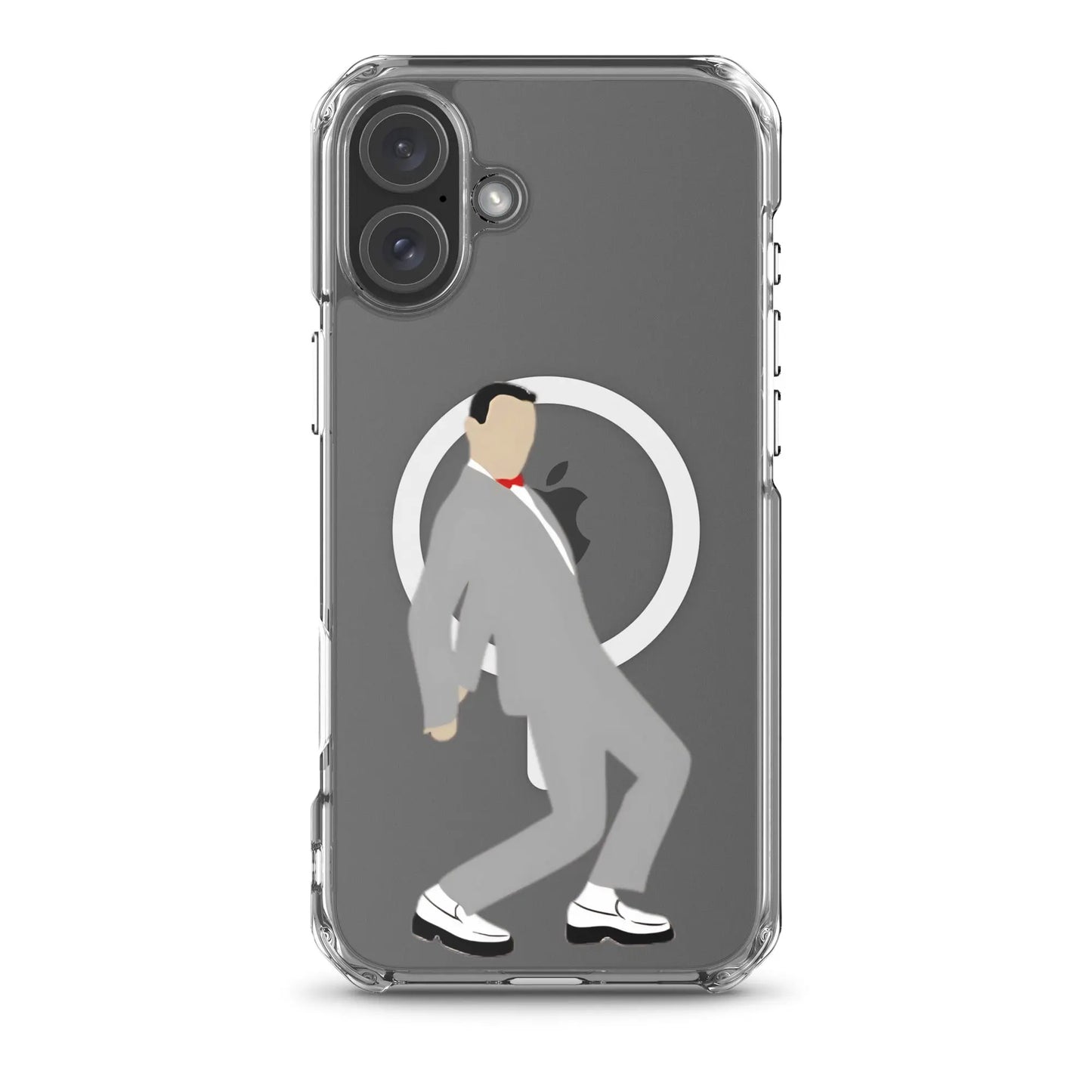 Pee-Wee Herman - MagSafe clear case for iPhone by Retro Splendor Tags: 80s, case, clear, dance, gift, magsafe, original, pee-wee, pee-wee herman, phone, Printful, retro, silhouette, tequila, vintage RetroSplendor Apparel