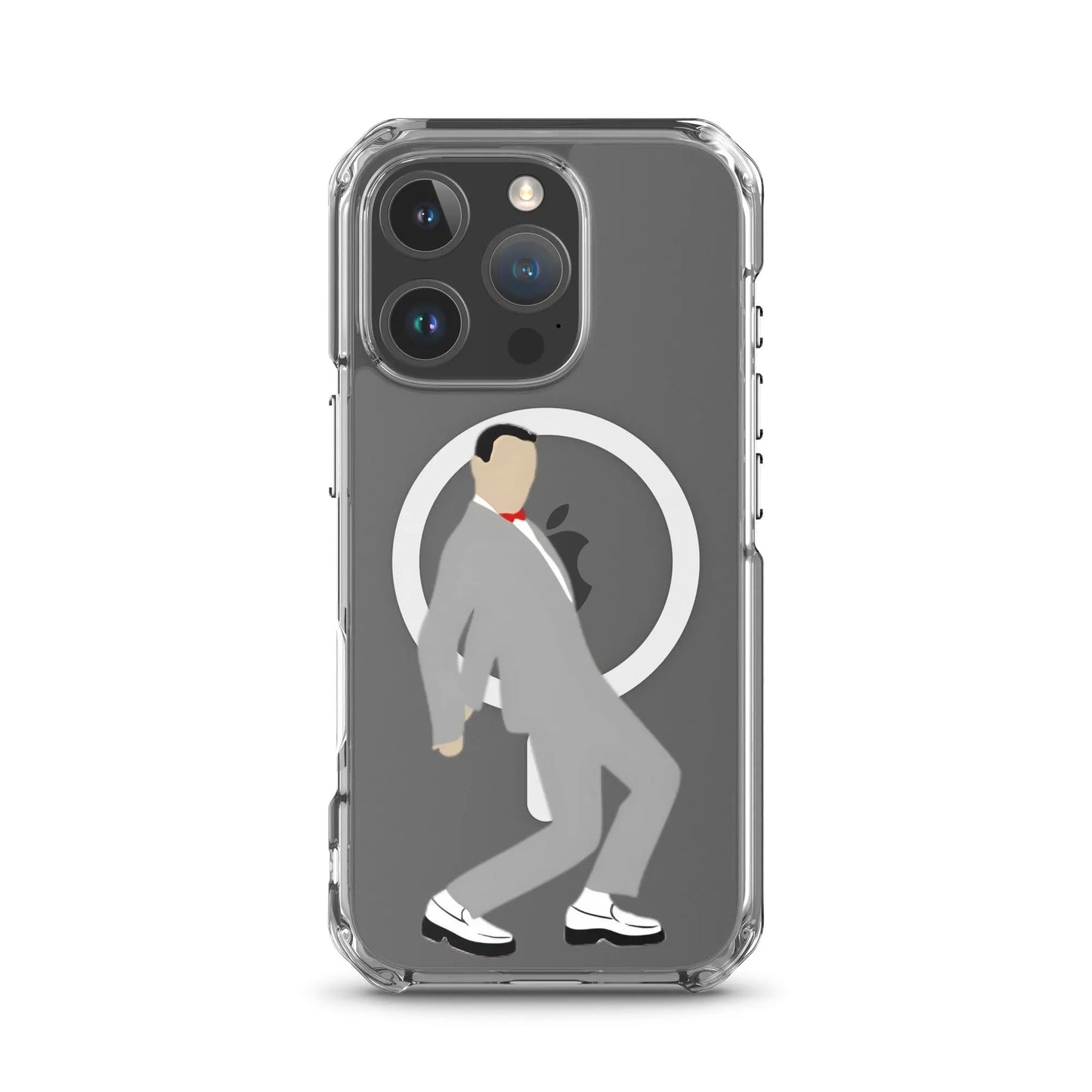 Pee-Wee Herman - MagSafe clear case for iPhone by Retro Splendor Tags: 80s, case, clear, dance, gift, magsafe, original, pee-wee, pee-wee herman, phone, Printful, retro, silhouette, tequila, vintage RetroSplendor Apparel