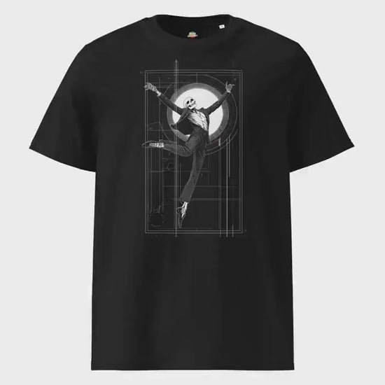 Fred Astaire Dancing Skeleton T-Shirt Unisex Organic Ribbed Neck Retro Hollywood Geek Gift Tee