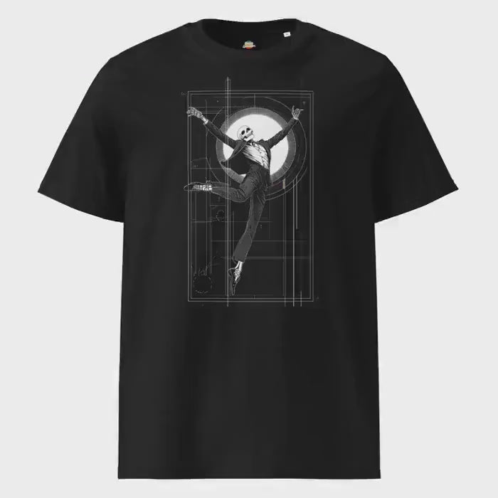 Fred Astaire Dancing Skeleton T-Shirt Unisex Organic Ribbed Neck Retro Hollywood Geek Gift Tee