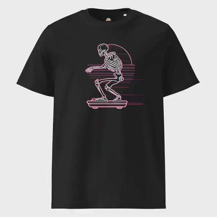 Back to the Future 2: Hoverboard Skeleton - Unisex organic ribbed neck t-shirt