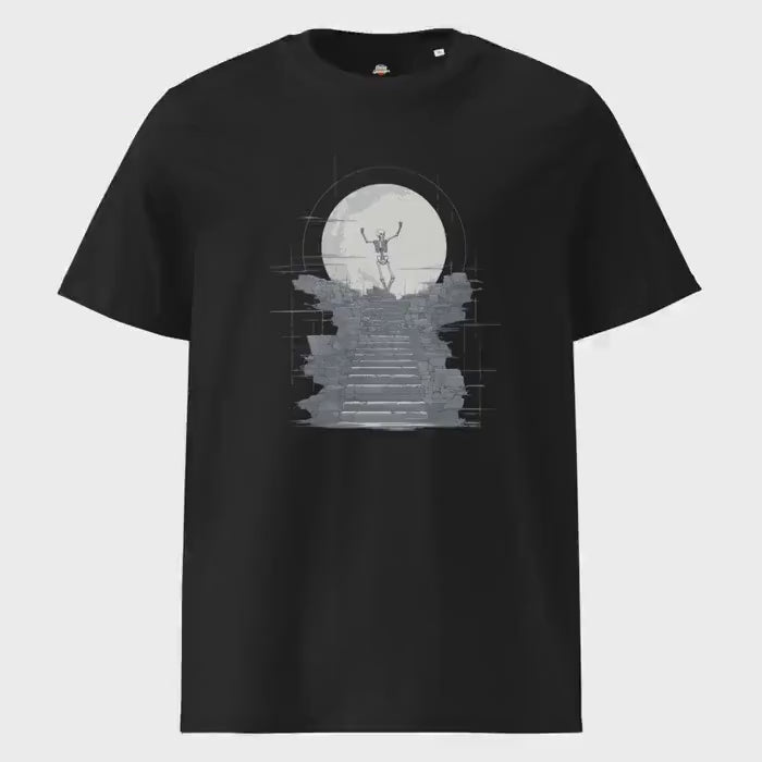 King of the Hill - Skeleton Moon Silhouette Unisex organic ribbed neck t-shirt