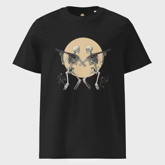Western Skeletons Silhouette Moon - Unisex organic ribbed neck t-shirt