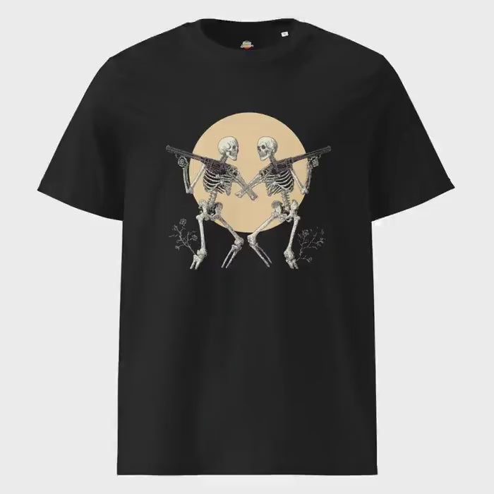Western Skeletons Silhouette Moon - Unisex organic ribbed neck t-shirt