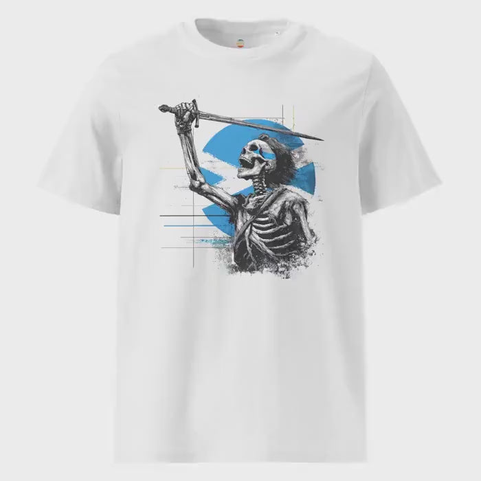 Braveheart Skeleton: William Wallace v2 - Unisex organic ribbed neck t-shirt