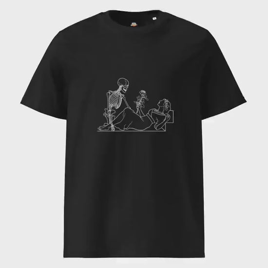 Jack and Rose Skeletons Titanic T-Shirt, Spooky Halloween Organic Cotton Tee, Scary Skeleton Illustration, GOTS Certified Eco-Friendly Shirt