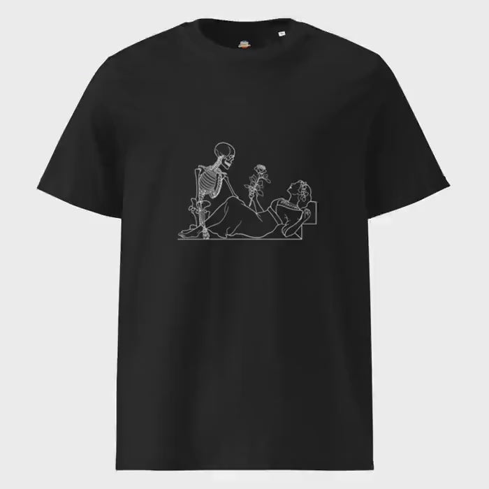 Jack and Rose Skeletons Titanic T-Shirt, Spooky Halloween Organic Cotton Tee, Scary Skeleton Illustration, GOTS Certified Eco-Friendly Shirt
