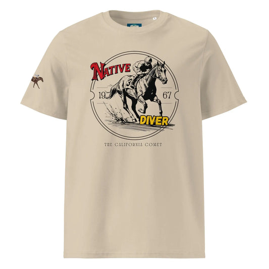 Native Diver - organic cotton t-shirt by Stanley/Stella Tags: 60s, graphic tee, horse, horse racing, native diver, original, retro, retrosplendor, shirt, splendor, t-shirt, unisex, vintage RetroSplendor Apparel