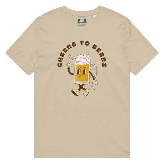 Cheers to Beers - Unisex organic mid-light t-shirt by Stanley/Stella Tags: beer, cheers, graphic, men, original, Printful, retro, shirt, tee, unisex, vintage RetroSplendor Apparel