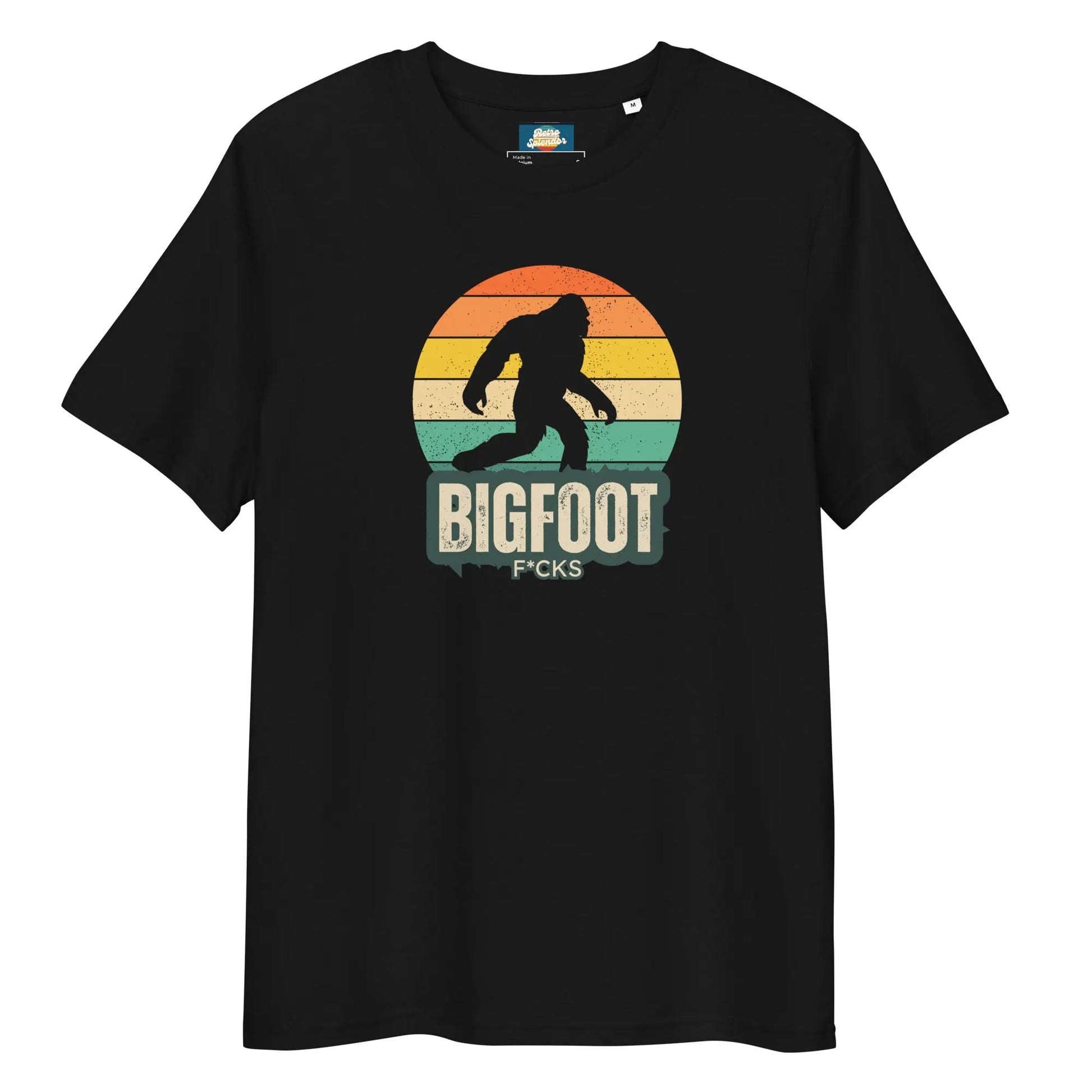Bigfoot F*cks - Unisex organic ribbed neck t-shirt by Stanley/Stella Tags: bigfoot, cool, funny, graphic, men, original, Printful, retro, tee, unisex, vintage, women RetroSplendor Apparel