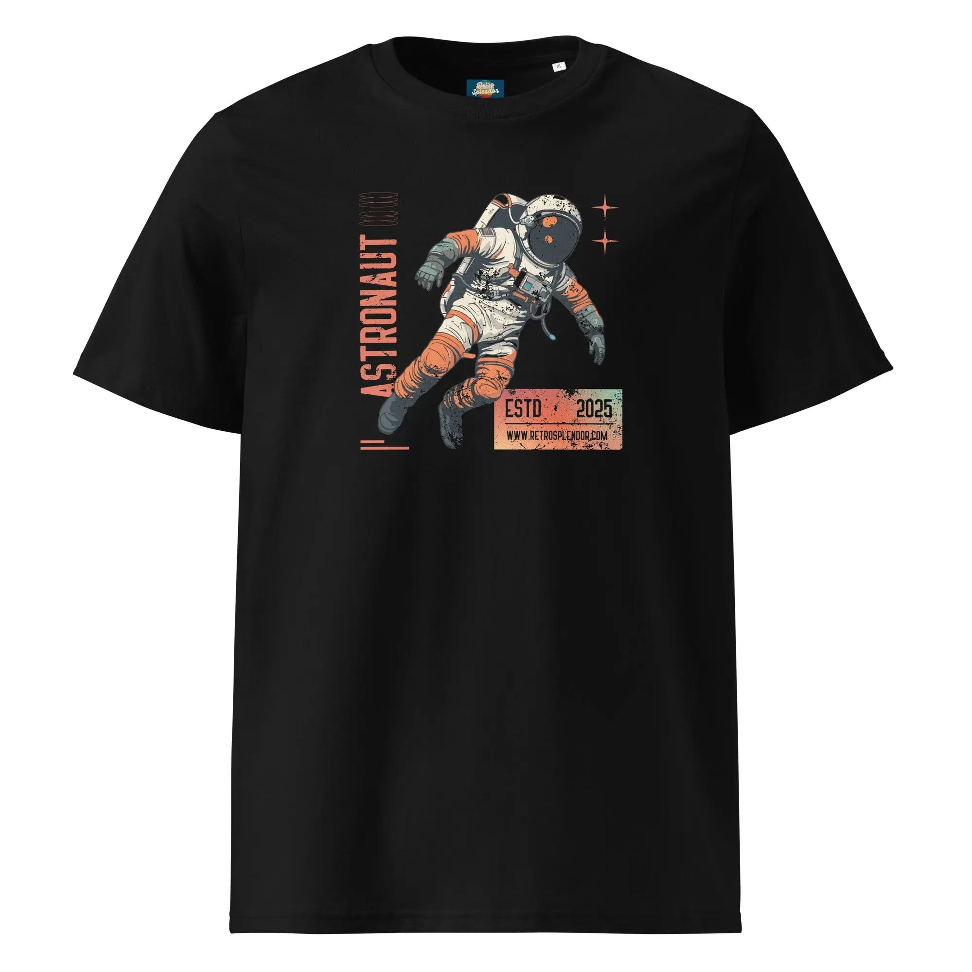 Astronaut - Distressed Unisex organic ribbed neck t-shirt by Stanley/Stella Tags: astronaut, graphic tee, original, Printful, retro, science, shirt, space, tee, vintage RetroSplendor Apparel