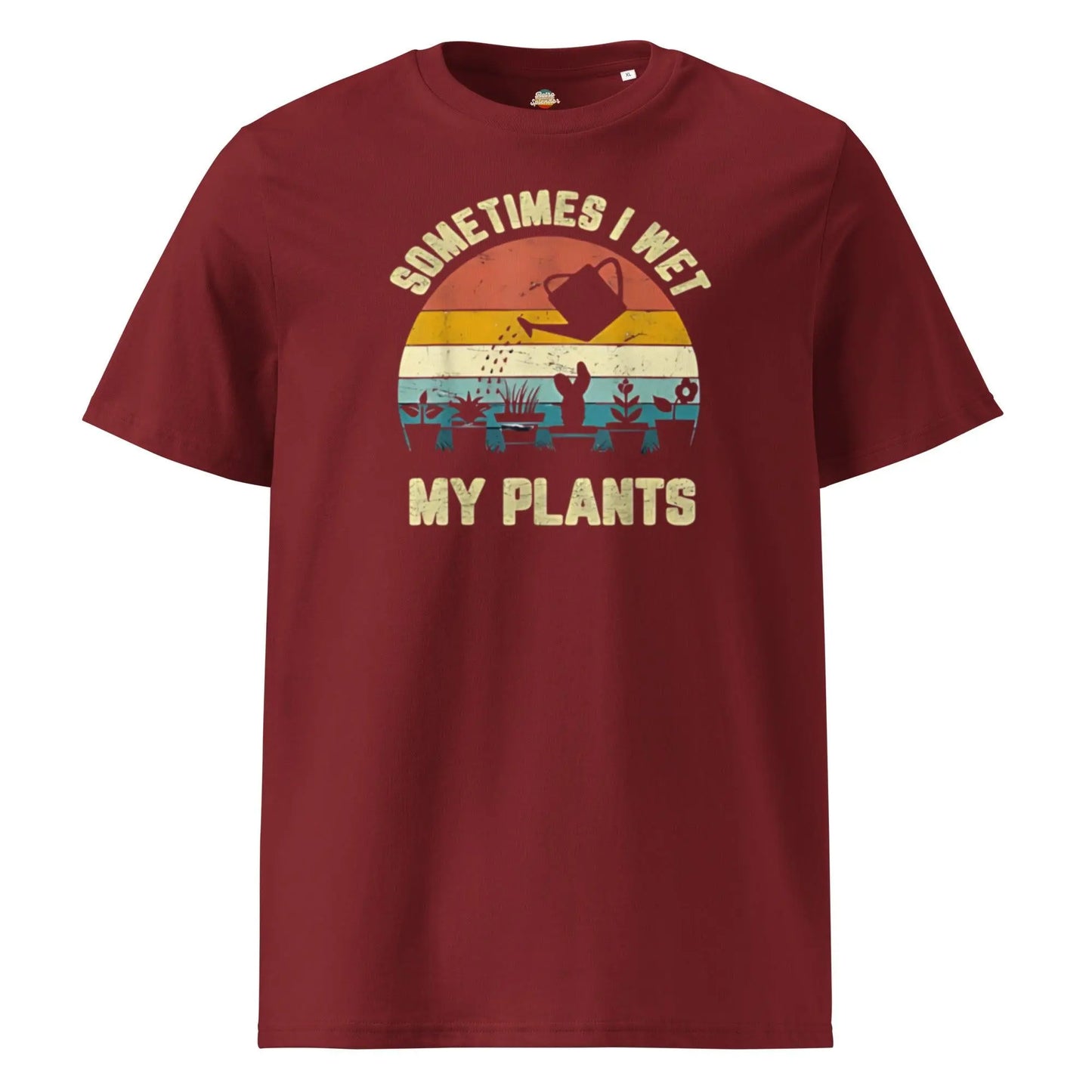 Sometimes I Wet My Plants - Men's organic ribbed neck t-shirt by Stanley/Stella Tags: 100% organic cotton, funny, graphic tee, original, plants, polyester blend for some colors, retro, retrosplendor, shirt, splendor, t-shirt, unisex, vintage RetroSplendor Apparel