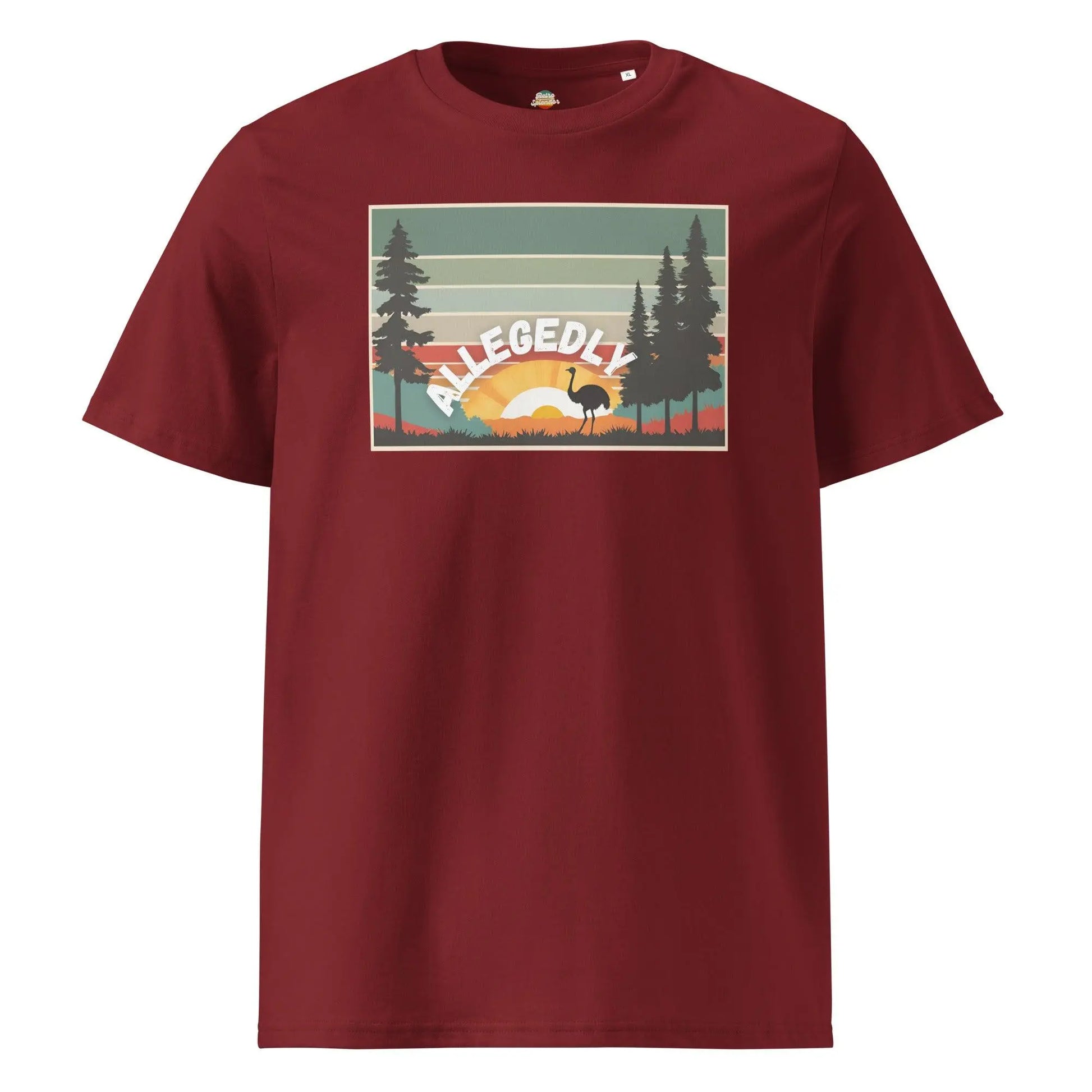 Allegedly - Letter Kenny Ostrich Retro T-Shirt - Organic Cotton by Stanley/Stella Tags: allegedly, comedy, funny, humor, letter kenny, organic cotton, original, ostrich, retro, shirt, t-shirt, vintage RetroSplendor Apparel