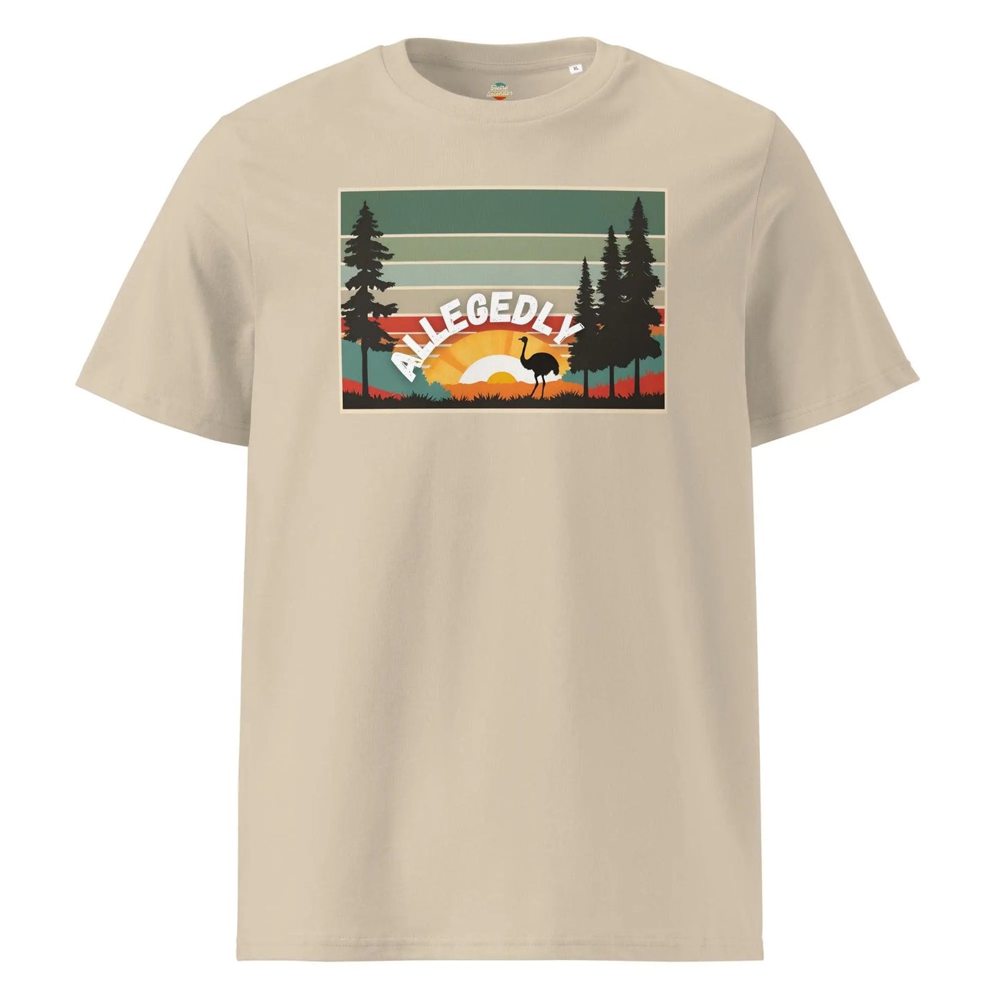 Allegedly - Letter Kenny Ostrich Retro T-Shirt - Organic Cotton by Stanley/Stella Tags: allegedly, comedy, funny, humor, letter kenny, organic cotton, original, ostrich, retro, shirt, t-shirt, vintage RetroSplendor Apparel