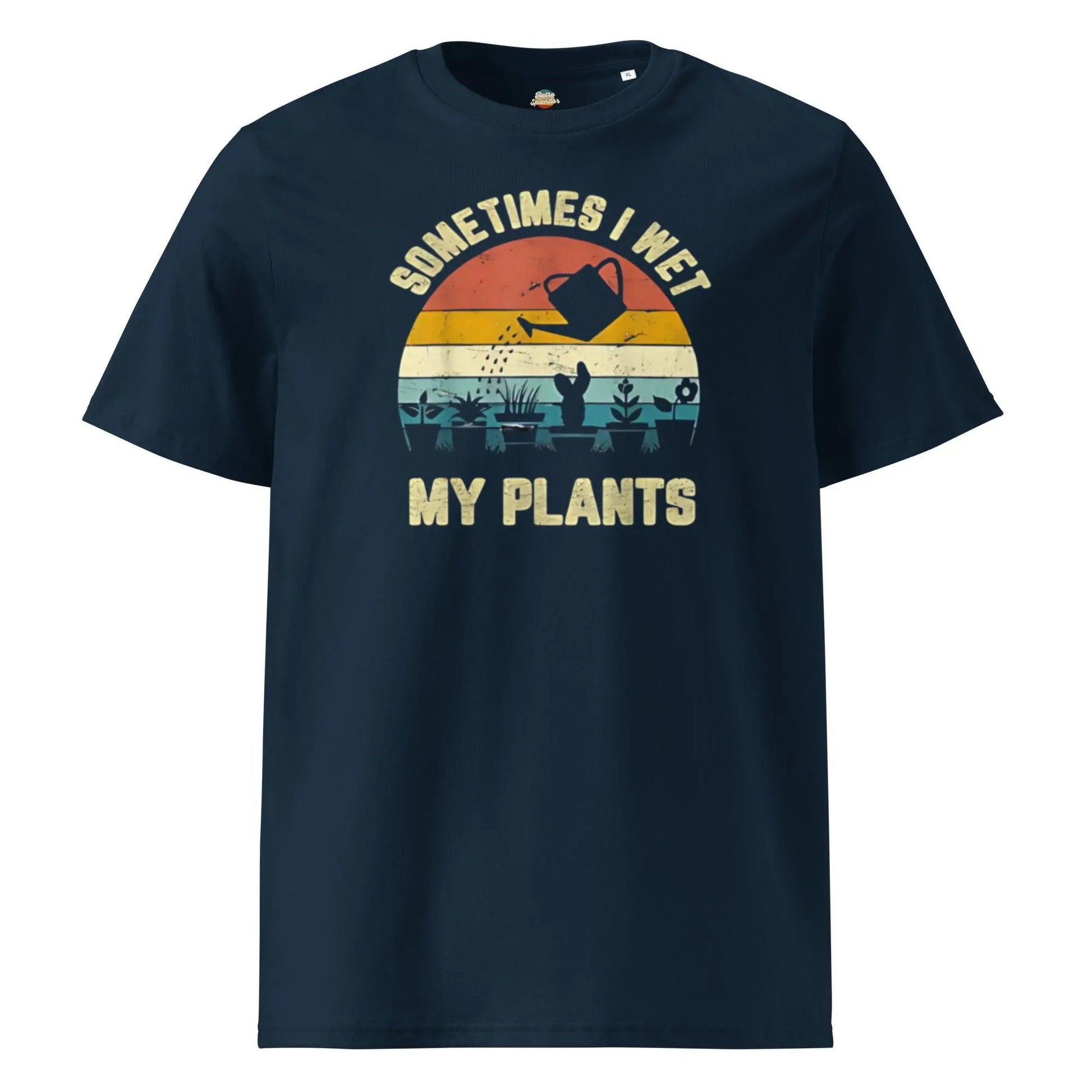 Sometimes I Wet My Plants - Men's organic ribbed neck t-shirt by Stanley/Stella Tags: 100% organic cotton, funny, graphic tee, original, plants, polyester blend for some colors, retro, retrosplendor, shirt, splendor, t-shirt, unisex, vintage RetroSplendor Apparel
