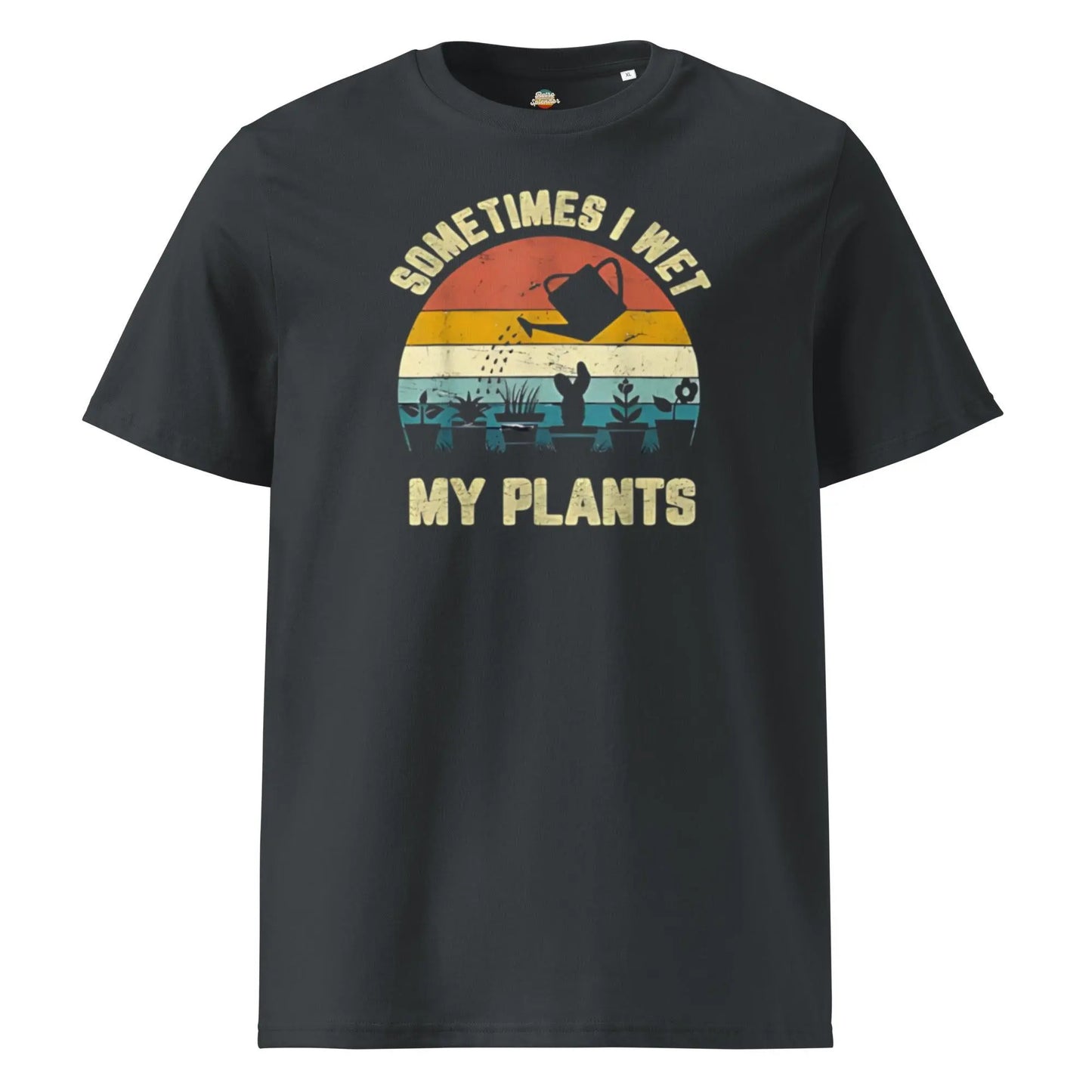 Sometimes I Wet My Plants - Men's organic ribbed neck t-shirt by Stanley/Stella Tags: 100% organic cotton, funny, graphic tee, original, plants, polyester blend for some colors, retro, retrosplendor, shirt, splendor, t-shirt, unisex, vintage RetroSplendor Apparel