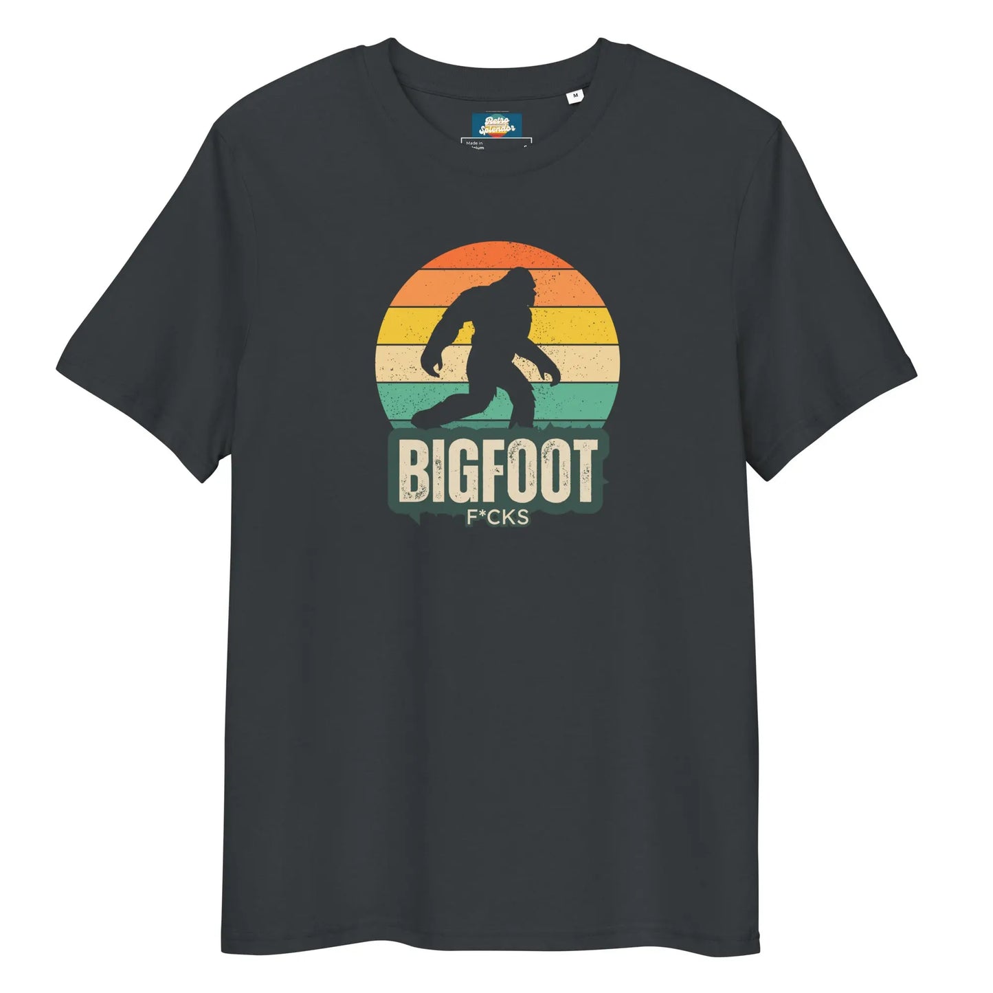 Bigfoot F*cks - Unisex organic ribbed neck t-shirt by Stanley/Stella Tags: bigfoot, cool, funny, graphic, men, original, Printful, retro, tee, unisex, vintage, women RetroSplendor Apparel