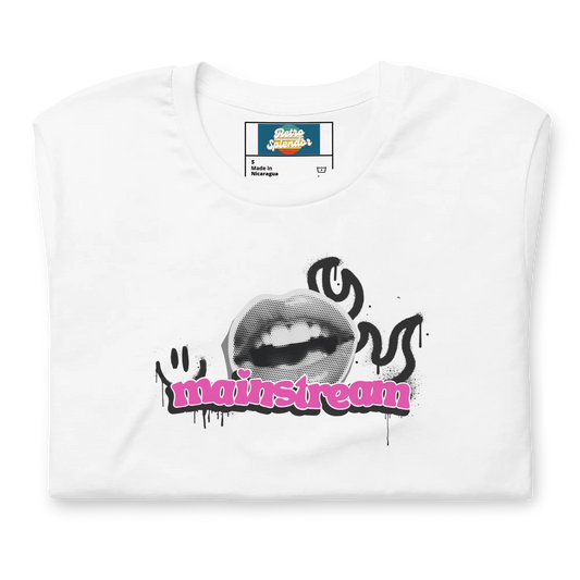 Vintage Unisex Graphic Tee: Minimalist Mainstream Counter-Culture Lips Design Original T-Shirt Stanley/Stella