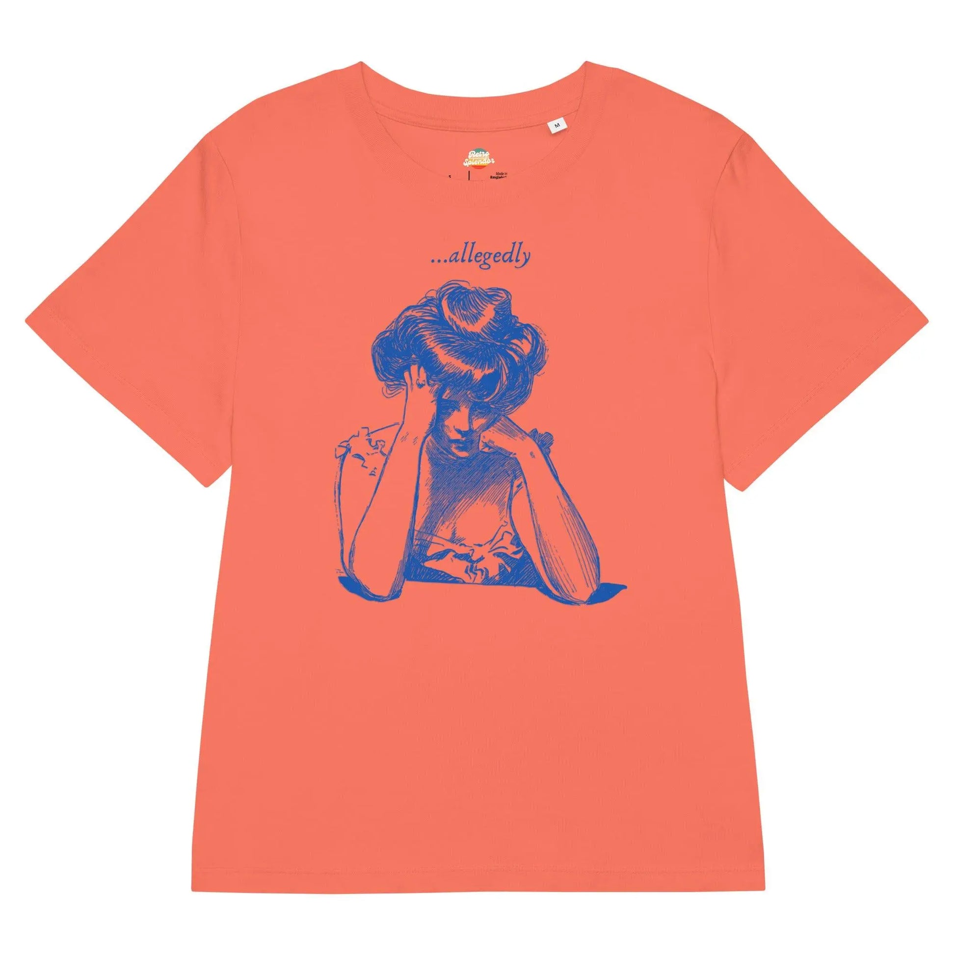 Retro Ribbed Neck Women's T-Shirt - Allegedly Lady by Stanley/Stella Tags: allegedly, comedy, fashion, funny, humor, lady, organic cotton, original, retro, shirt, t-shirt, vintage, womens RetroSplendor Apparel